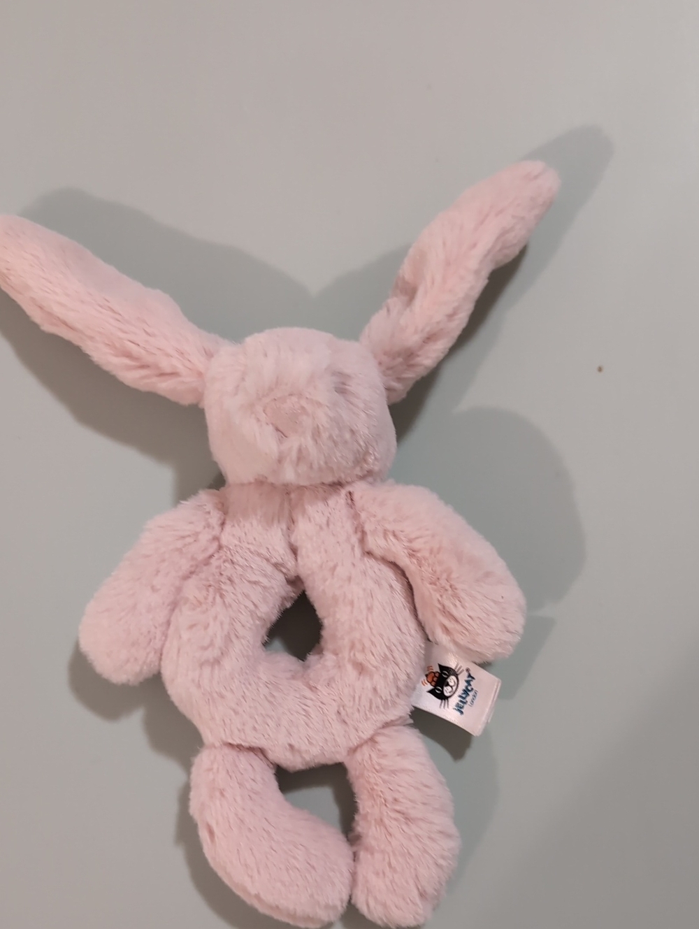 Jellycat Pale Pink Bunny Ring Rattle